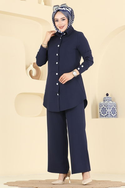 S.L. - Düğme Detaylı Dabıl Takım 2780SL432-MS Laci - 418032