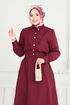 Düğme Detaylı Elbise Takım 3056KTR750-MS Bordo - Thumbnail