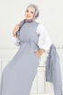 Düğme Detaylı Elbise Takım 3056KTR750-MS Gri - Thumbnail