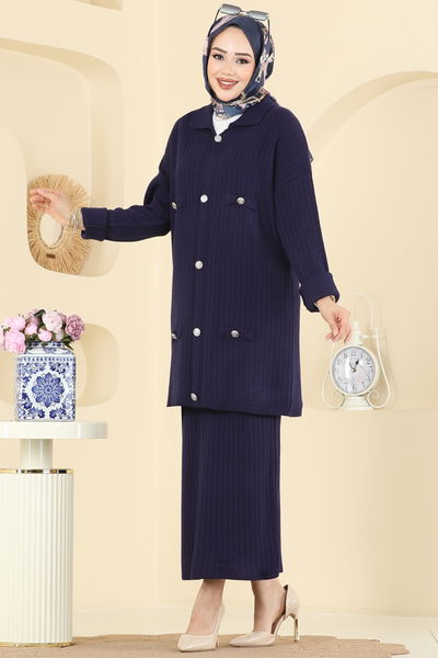 A.Y.D. - Düğme Detaylı Etekli Takım 2756AYD574-MS Laci - 413141