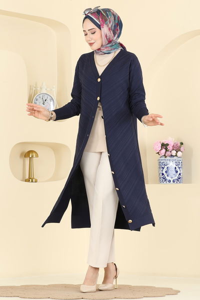 K.L.B. - Düğme Detaylı Merserize Hırka 7927KLB1050-MS Laci - 430420