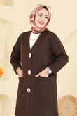 K.L. - Düğme Detaylı Merserize Takım 12611KL398-MS Kahve