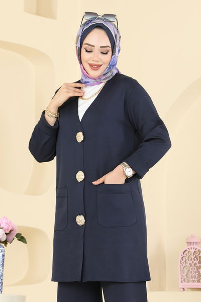 K.L. - Düğme Detaylı Merserize Takım 12611KL398-MS Laci - 413093