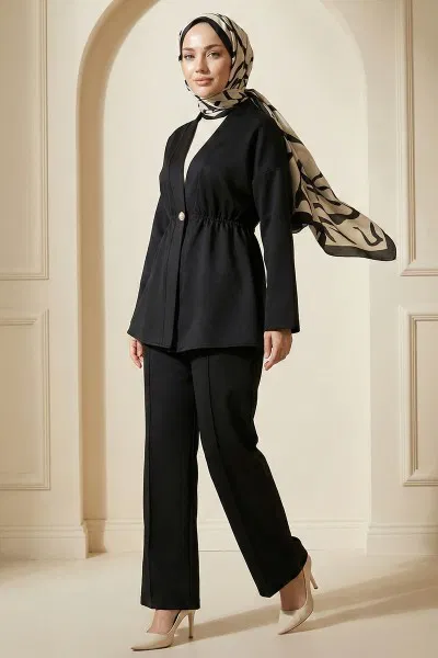 MRV A.Y.D. - Düğme Detaylı Scuba Takım 2790AYD969-M Siyah