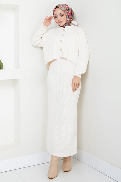 MRV U.Z. - Düğme Detaylı Takım 4600UZ1029-M Taş - 346332