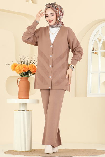 M.T. - Düğme Detaylı Triko Takım 1314MT581-MS Vizyon - 410601