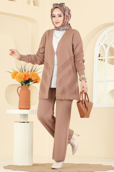 M.T. - Düğme Detaylı Triko Takım 1314MT581-MS Vizyon - 410603