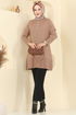 Düğme Detaylı Triko Tunik 2715AYD574-MS Bisküvi - Thumbnail