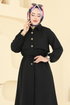 Elena Düğmeli Tesettür Takım 3112HBS856-MS Siyah - Thumbnail