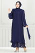 Eteği Katlı Janjan Abiye 5689EDF311-MS Laci - Thumbnail