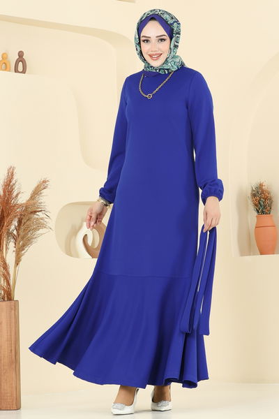 A.B. - Eteği Katlı Mira Elbise 8133AB368-MS Saks - 394274