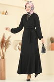 A.B. - Eteği Katlı Mira Elbise 8133AB368-MS Siyah