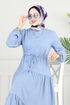 Eteği Katlı Sofia Elbise 025MR1078-MS Açık Bebe Mavisi - Thumbnail