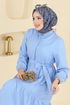 Eteği Katlı Terikoton Elbise 3075KTR750-MS Bebe Mavi - Thumbnail