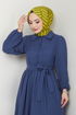Eteği Katlı Tesettür Elbise 3025HBS856-MS Laci - Thumbnail
