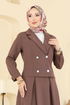 Eteği Piliseli Ceketli Takım 2775SL432-MS Kahve - Thumbnail