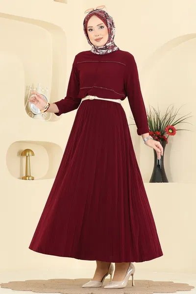 U.Z. - Eteği Piliseli Sandy Takım 3483UZ662-MS Bordo - 421603