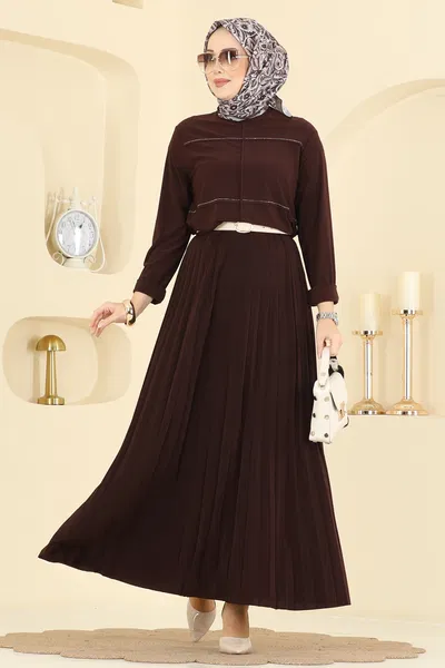 U.Z. - Eteği Piliseli Sandy Takım 3483UZ662-MS Kahve - 421607