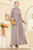 B.G.S. - Eteği Volanlı Tesettür Elbise 7139BG354-MS Vizyon