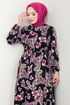 Ethnic Pattern Hijab Dress 823OZR1047-M Laci - Thumbnail