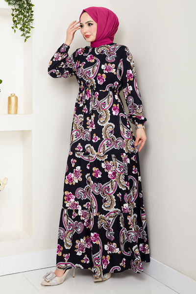 MRV O.Z.R. - Ethnique Motif Hijab Robe Numéro de pièce 823OZR1047-M Laci - 353241
