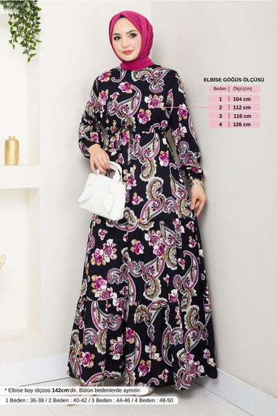 MRV O.Z.R. - Ethnique Motif Hijab Robe Numéro de pièce 823OZR1047-M Laci - 353941