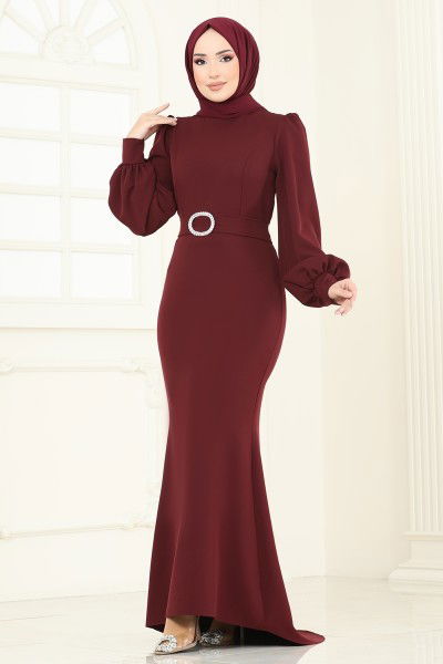 A.L.G. - Evening Dress 0402ALG474-MS Burgundy