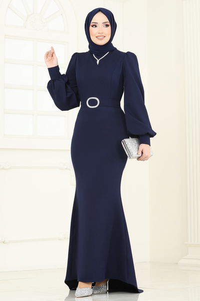 A.L.G. - Evening Dress 0402ALG474-MS Navy Blue - 428175