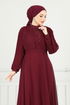 Evening Dress 0404ALG474-MS Burgundy - Thumbnail