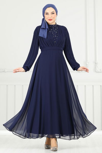 A.L.G. - Evening Dress 0404ALG474-MS Navy Blue - 370860