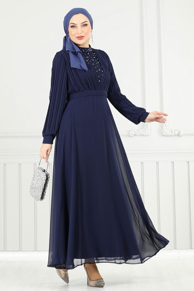A.L.G. - Evening Dress 0404ALG474-MS Navy Blue - 370863