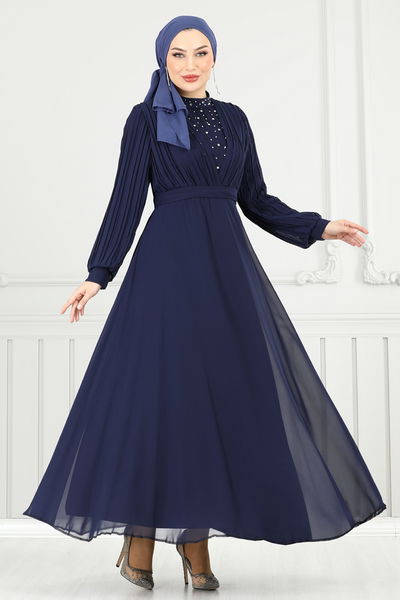 A.L.G. - Evening Dress 0404ALG474-MS Navy Blue - 370864