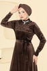 Evening Dress 2048MEY846-MS Brown - Thumbnail