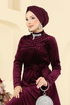 Evening Dress 2048MEY846-MS Burgundy - Thumbnail