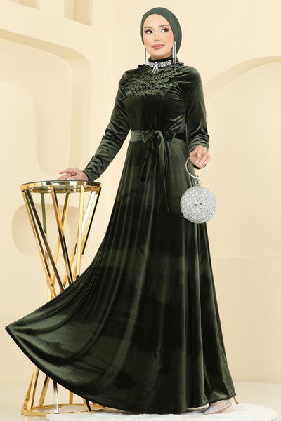 M.E.Y. - فستان سهرة اخضر عفني 2048MEY846-MS - 405964