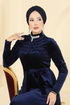 Evening Dress 2048MEY846-MS Navy Blue - Thumbnail