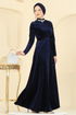 Evening Dress 2048MEY846-MS Navy Blue - Thumbnail
