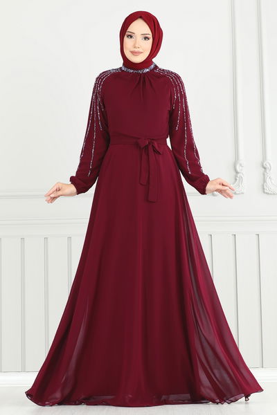 A.N.T. - Evening Dress 2420ANT466-MS Burgundy - 385673
