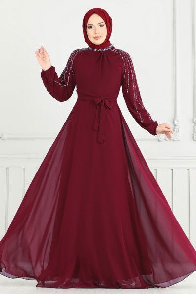A.N.T. - Evening Dress 2420ANT466-MS Burgundy