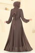 Evening Dress 2425ANT904-M Brown - Thumbnail