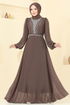 Evening Dress 2425ANT904-M Brown - Thumbnail