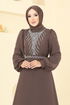 فستان سهرة بني 2425ANT904-M - Thumbnail