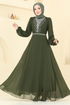 Evening Dress 2425ANT904-M Khaki - Thumbnail