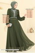 Evening Dress 2425ANT904-M Khaki - Thumbnail