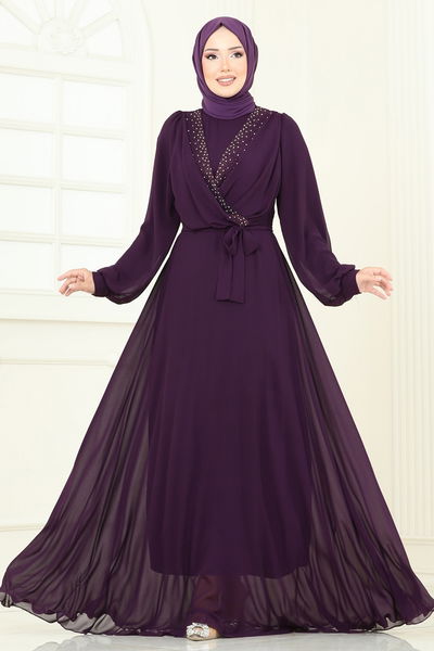 A.N.T. - Evening Dress 2427ANT466-MS Damson - 385805