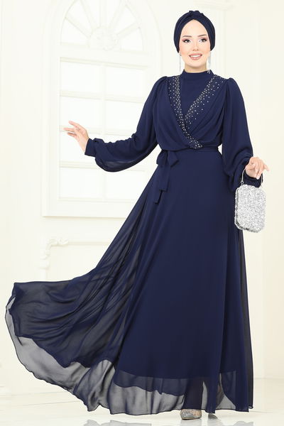 A.N.T. - Evening Dress 2427ANT466-MS Navy Blue - 385784