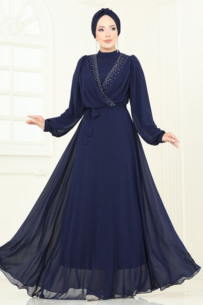 A.N.T. - Evening Dress 2427ANT466-MS Navy Blue - 385785