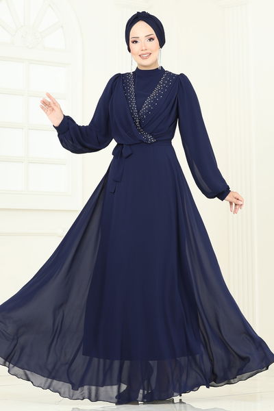 A.N.T. - Evening Dress 2427ANT466-MS Navy Blue - 385786