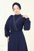 Evening Dress 2427ANT466-MS Navy Blue - Thumbnail