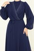 Evening Dress 2427ANT466-MS Navy Blue - Thumbnail